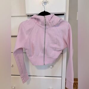 Pink Cropped Scuba Full Zip, Size 4